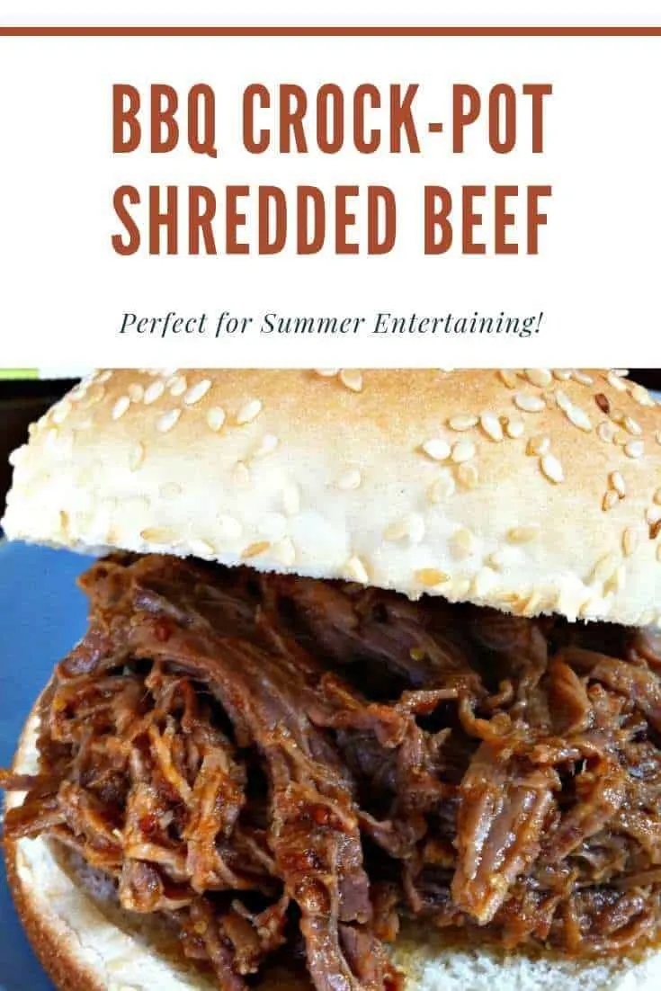 bbq crock-pot shredded beef on a bun
