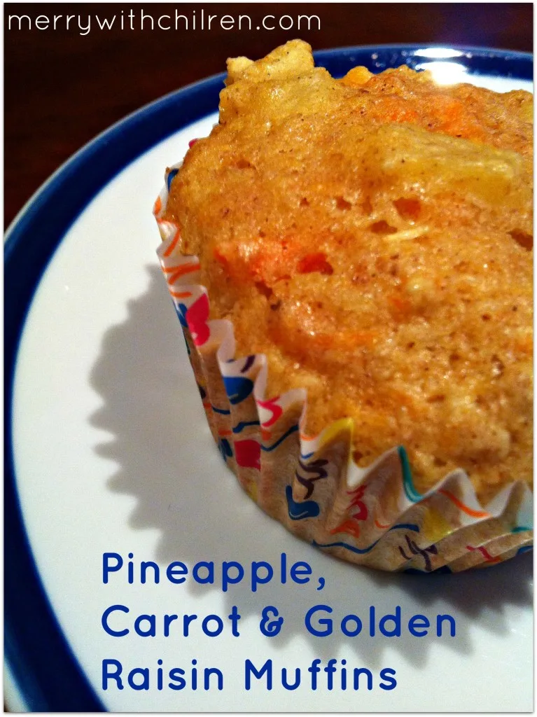 Pineapple, Carrot and Golden Raisin Muffins
