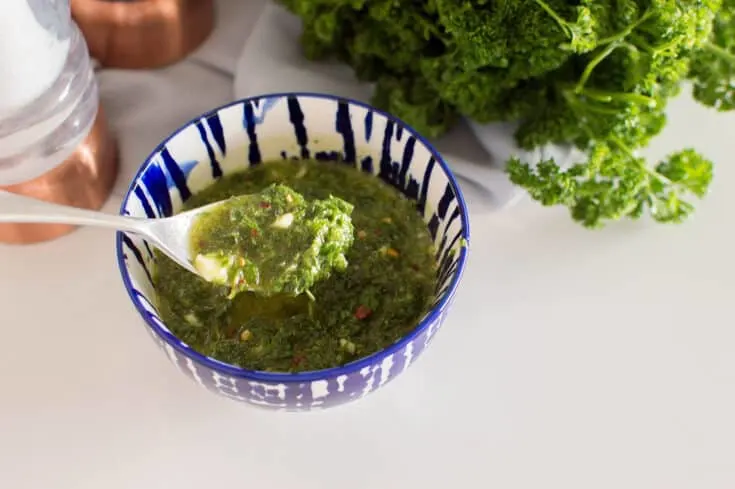 It’s all in the sauce! My Easy Chimichurri Sauce requires only 7 ingredients and is SO simple to prepare. It makes for the perfect sauce for steak dinners!