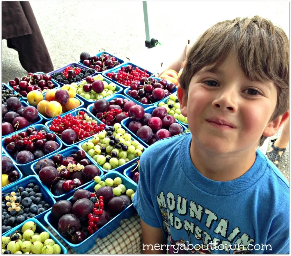 Evan Exploring the Farmer's Market MAT