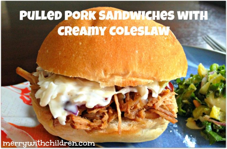 CrockPot Pulled Pork with Creamy Coleslaw