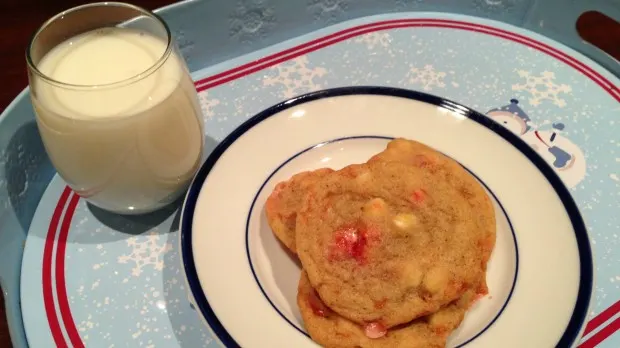 White Chocolate Chip and Peppermint Cookies