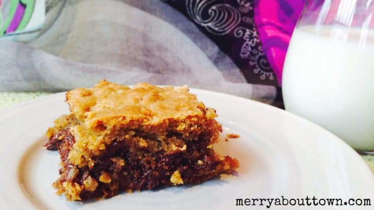 Ooey Gooey Chocolate Butterscotch Pecan Cookie Bars - Merry About Town