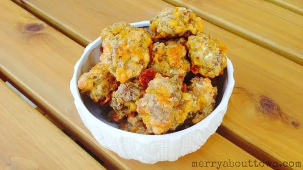Sausage and Cheddar Balls - Merry About Town