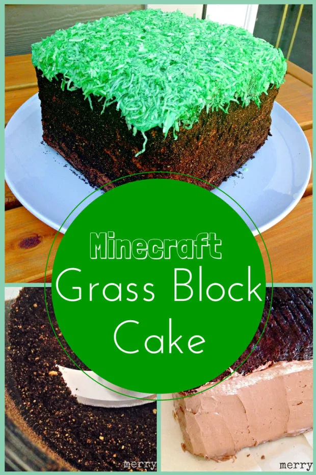 Minecraft Grass Block Cake Tutorial - Merry About Town