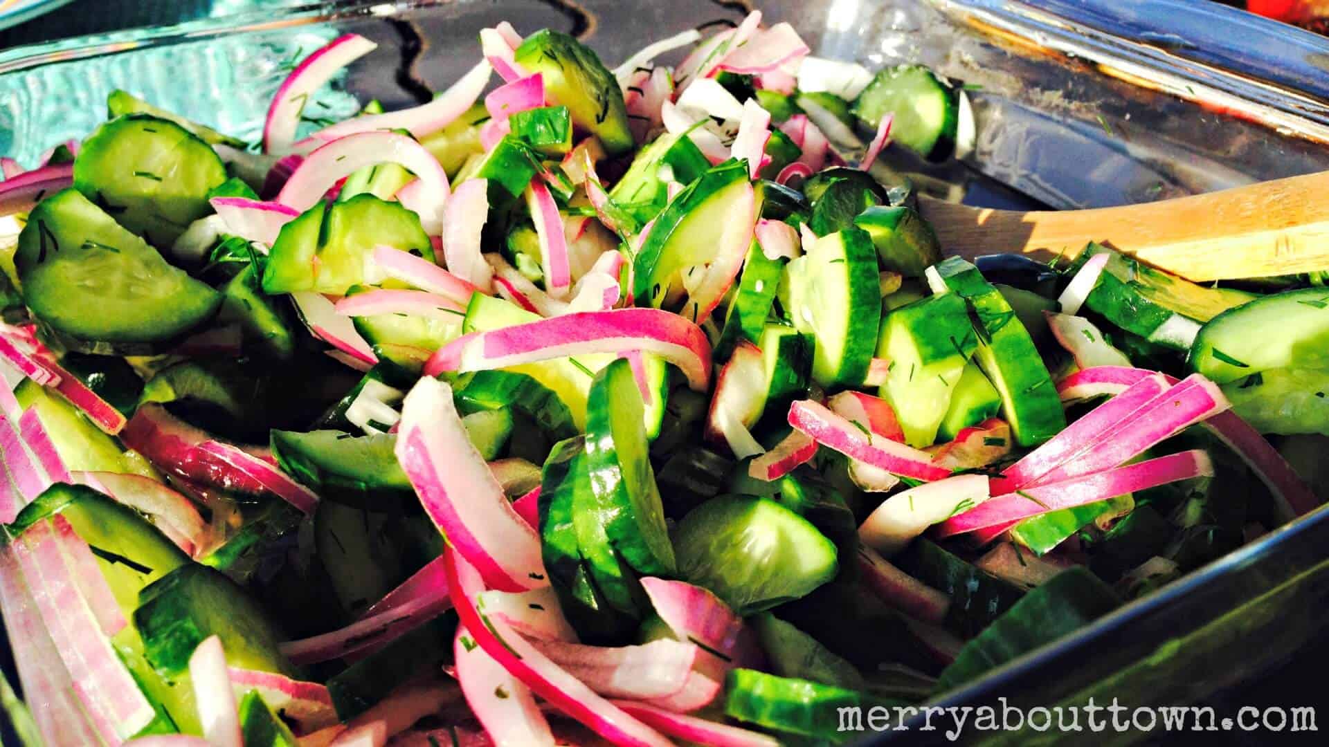 Red Onion & Cucumber Salad with Vinegar Dressing