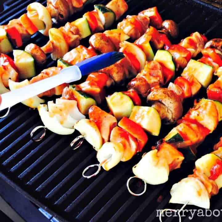 Pork Skewers on the Grill - Merry About Town
