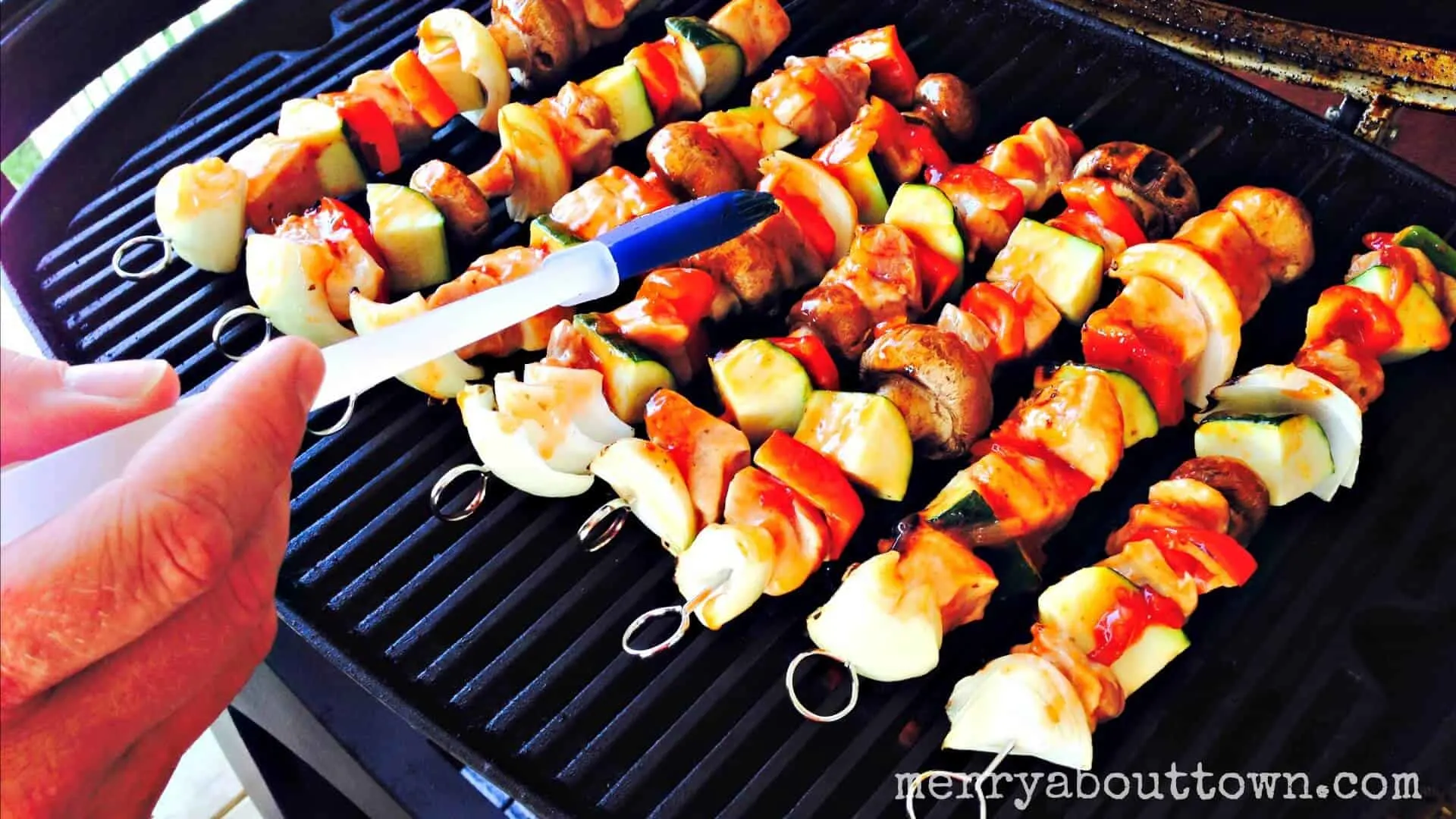 Pork Skewers on the Grill - Merry About Town
