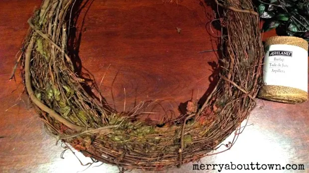 Grapevine Wreath and Burlap - Merry About Town