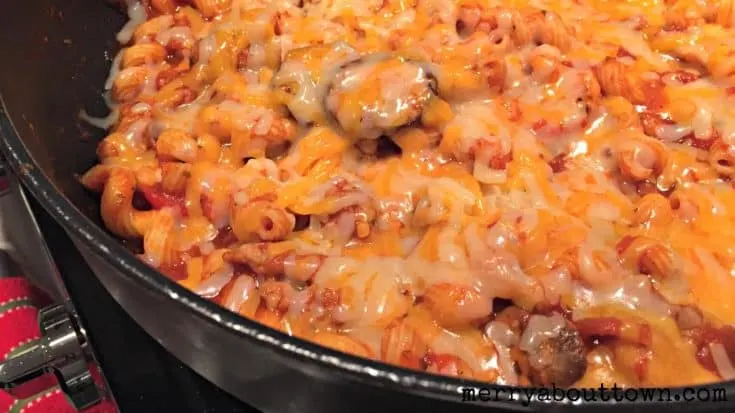 Cheesy Italian Sausage Pasta Skillet - Merry About Town