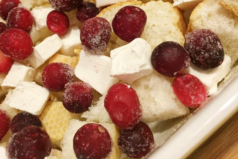 Overnight Cranberry Bliss French Toast Bake