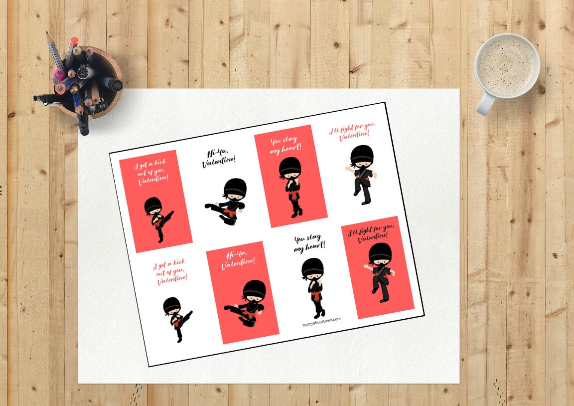 Free Printable Valentine Cards – Ninjas