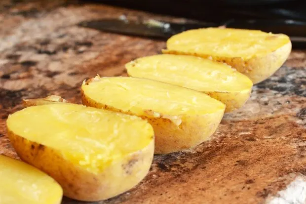 Baked Potatoes Ready for Scooping