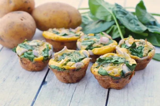 Potato, Spinach and Onion Egg Muffins