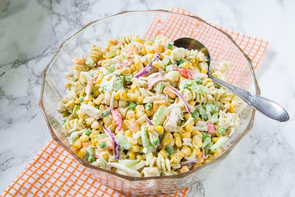 Corn and Seafood Pasta Salad Recipe