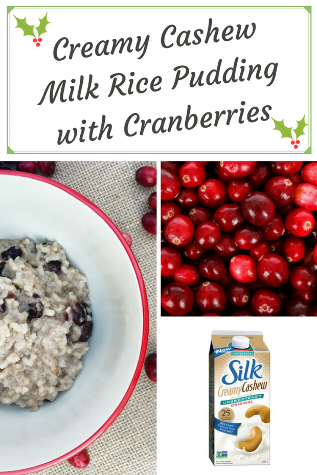 Creamy Cashew Milk Rice Pudding with Cranberries