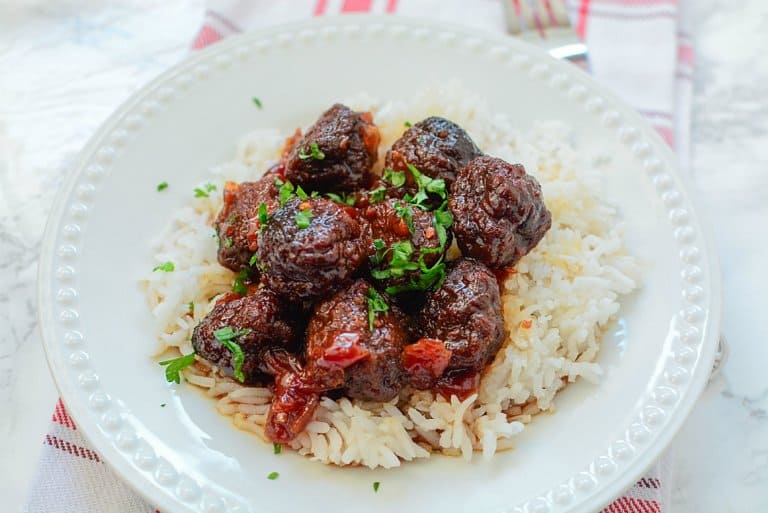CrockPot Spicy Cherry Meatballs