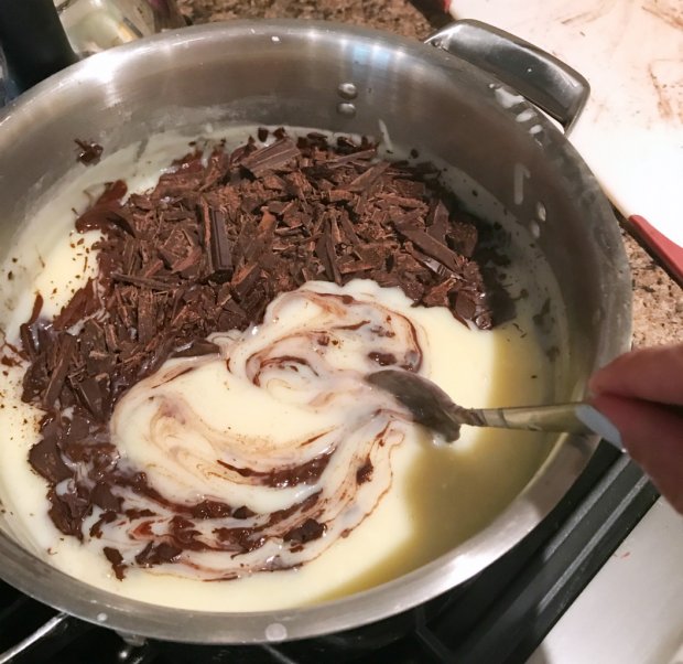 Add the chocolate to the pudding base