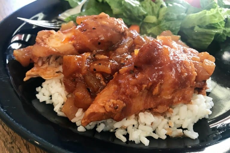 Apple bbq crockpot chicken
