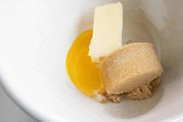 Cream together butter, sugar, egg and vanilla