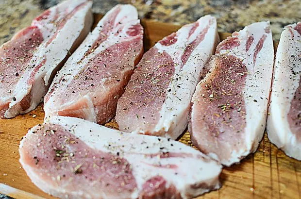 Preparing pork chops