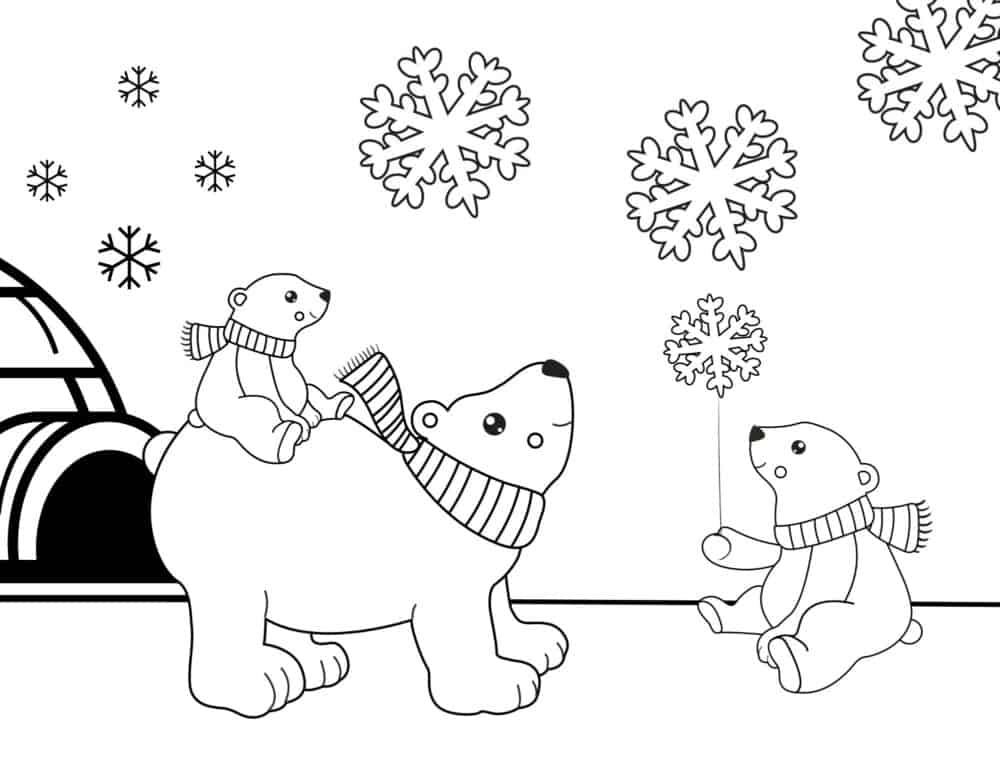 Polar Bear Coloring Sheet