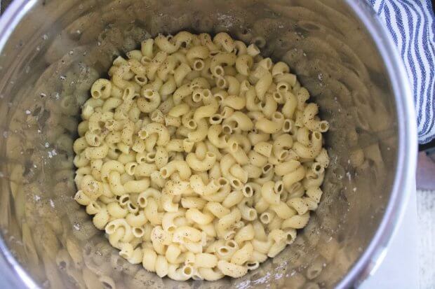 Cooked pasta after pressure release