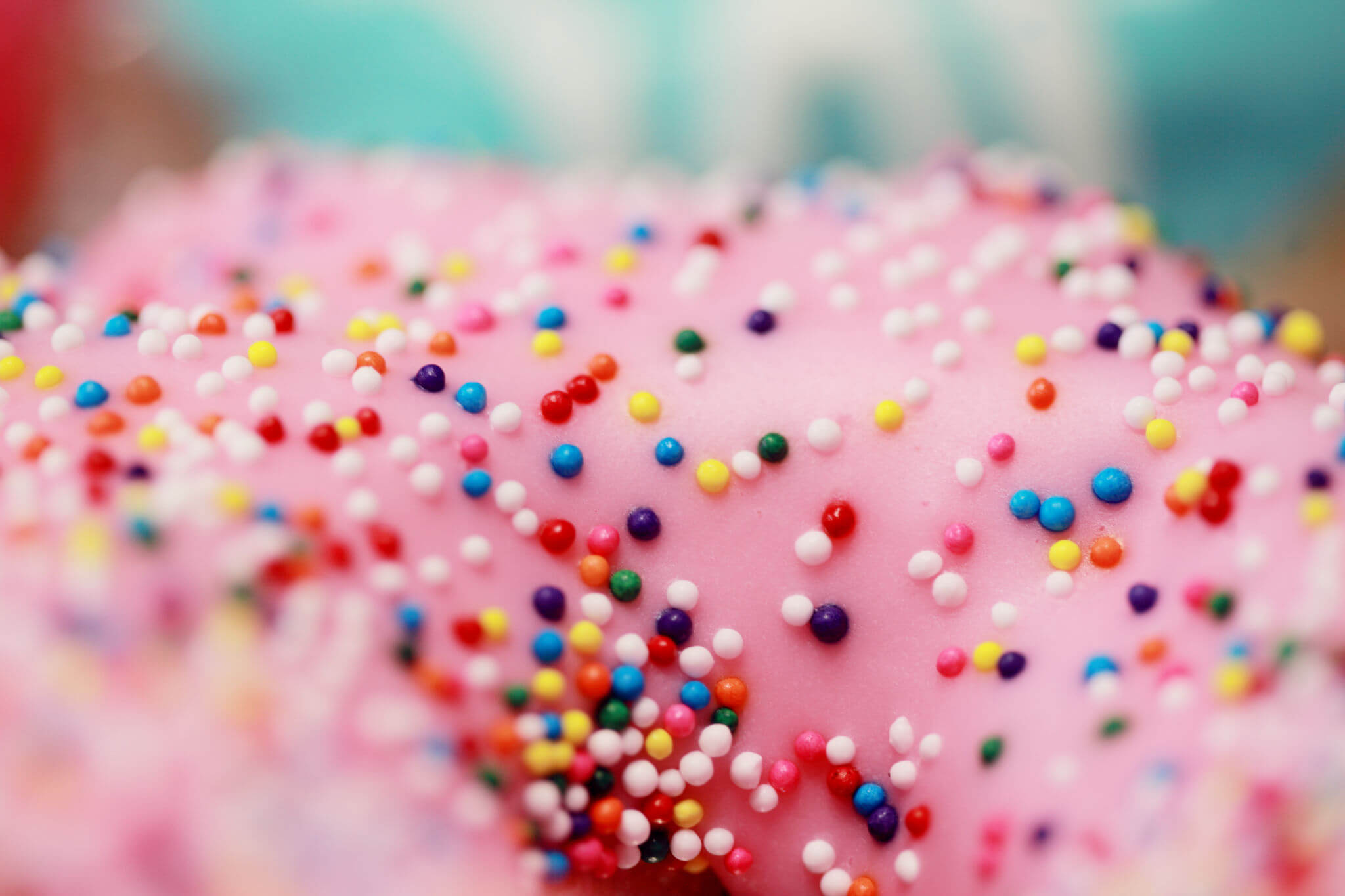 Pink donut with sprinkles - Red deer birthday parties