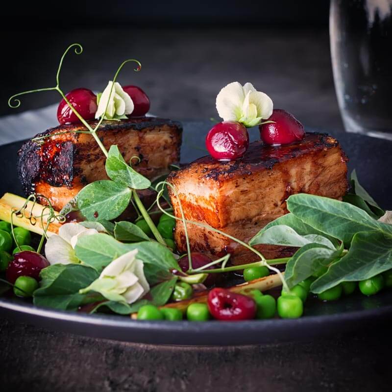Instant-pot-Pressed-Pork-Belly-With-Cherries-and-Peas-2