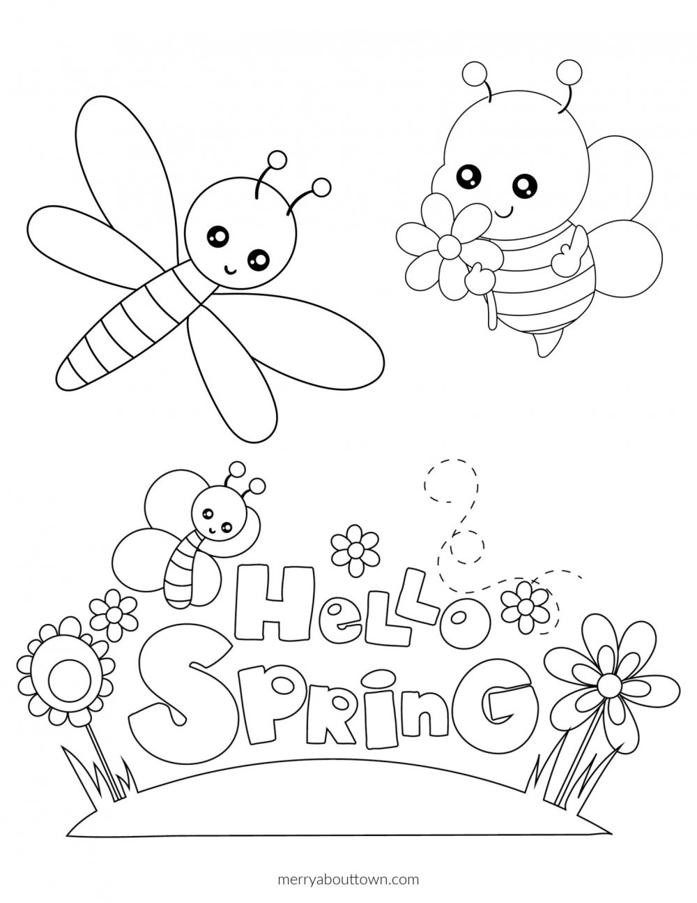 Free Printable Spring Coloring Sheets   Merry About Town