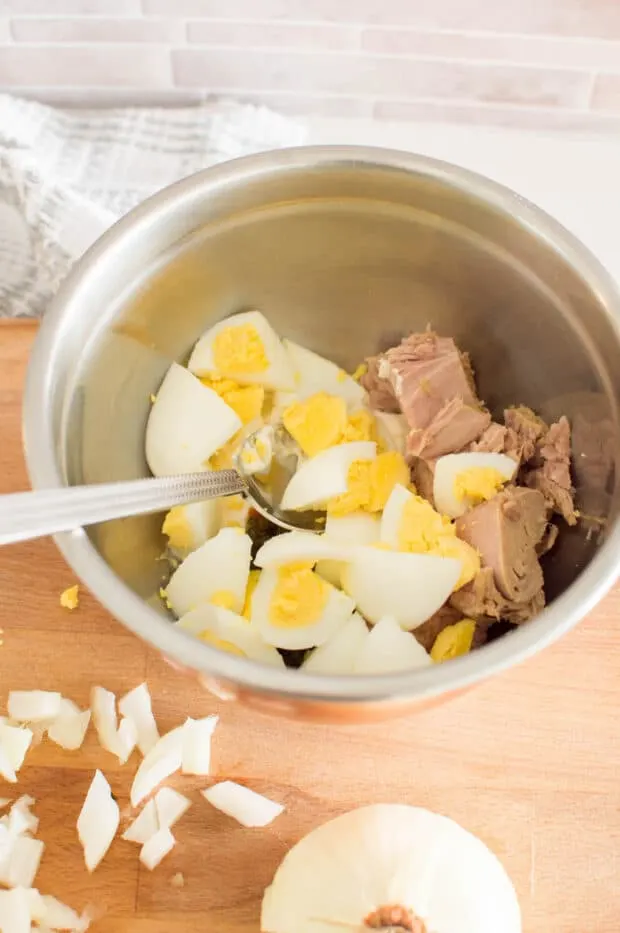 It’s time to elevate your next can of tuna! This Tuna Salad with Eggs recipe is a childhood favorite of mine. You won’t believe the difference adding eggs makes. This basic recipe has become so much more flavorful!