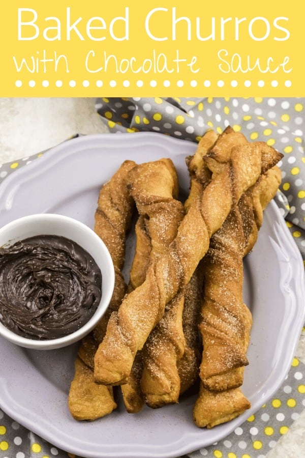 BAked churros on a white plate
