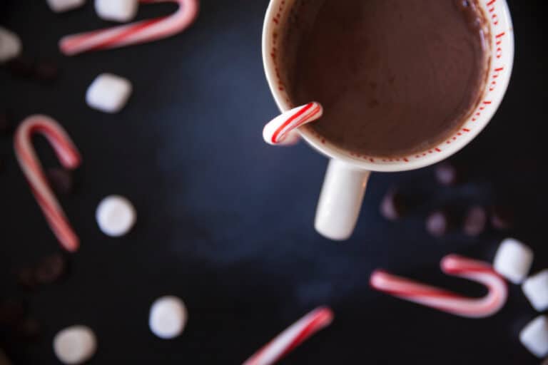 Enjoying a cup of hot cocoa