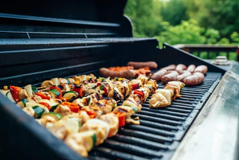 Meat on a bbq grill