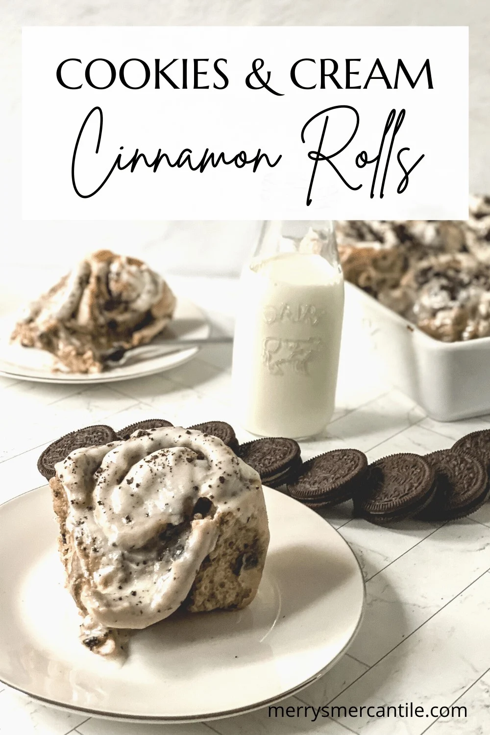 Cookies and cream cinnamon rolls