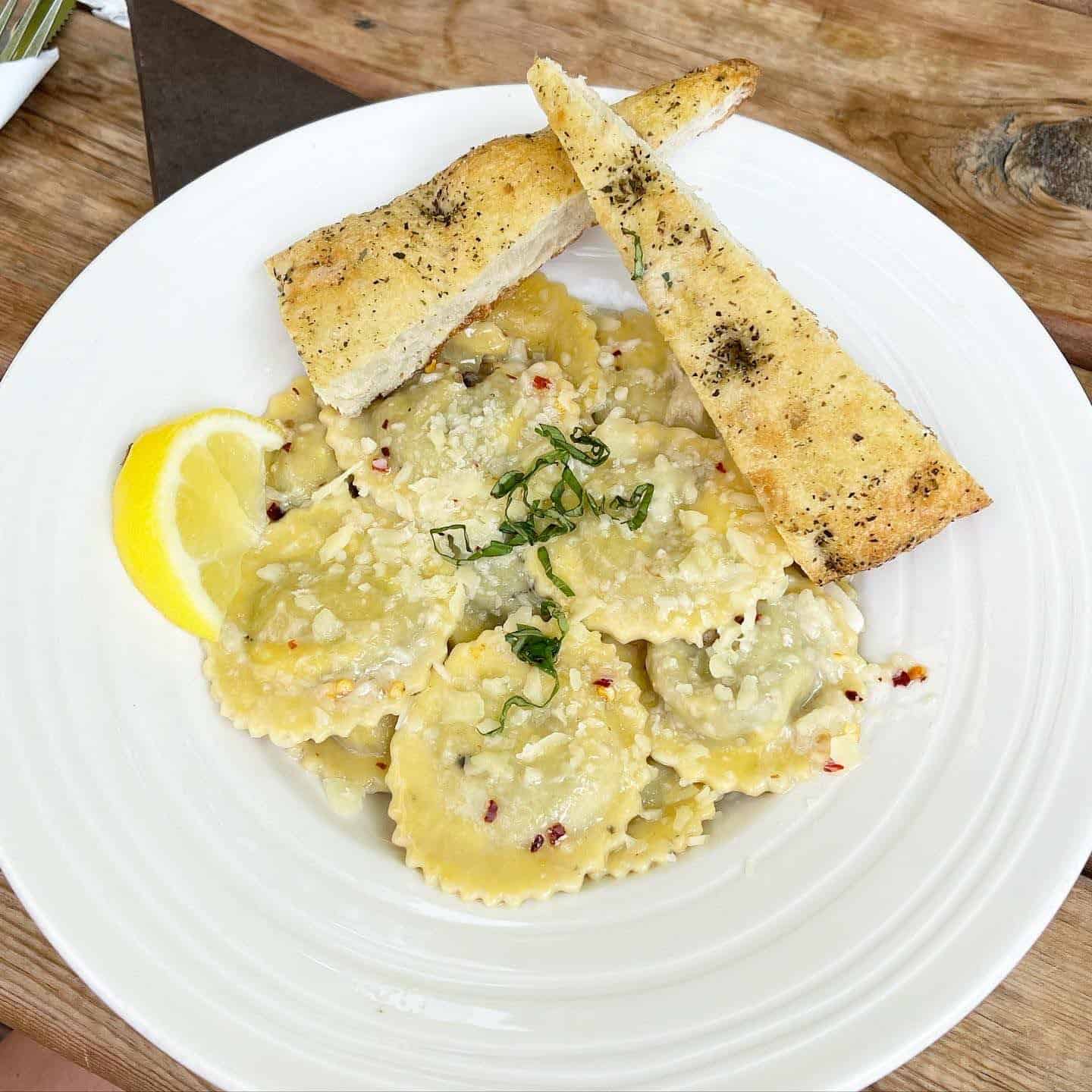 Mushroom Ravioli from Cilantro and Chive
