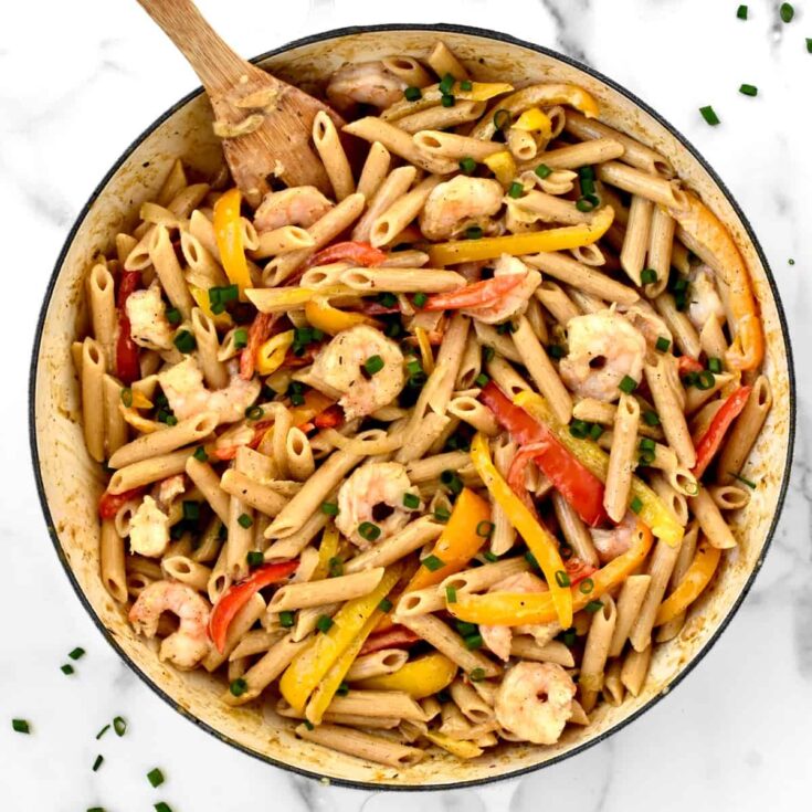 Image for Shrimp Rasta Pasta (Jerk Shrimp Alfredo)