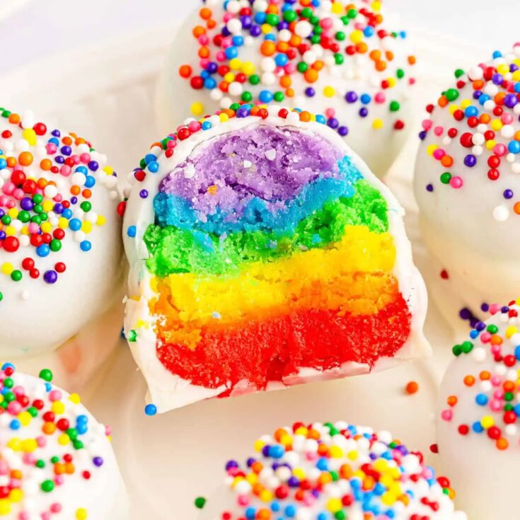 Image for No Bake Rainbow Cake Balls