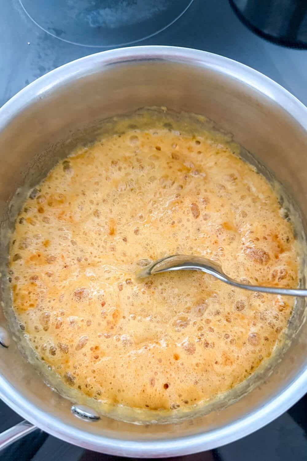 Close up shot of peanut brittle mixture