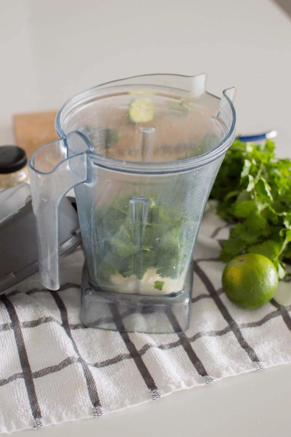 Ingredients for Easy Jalapeno Aioli Recipe going into a blender