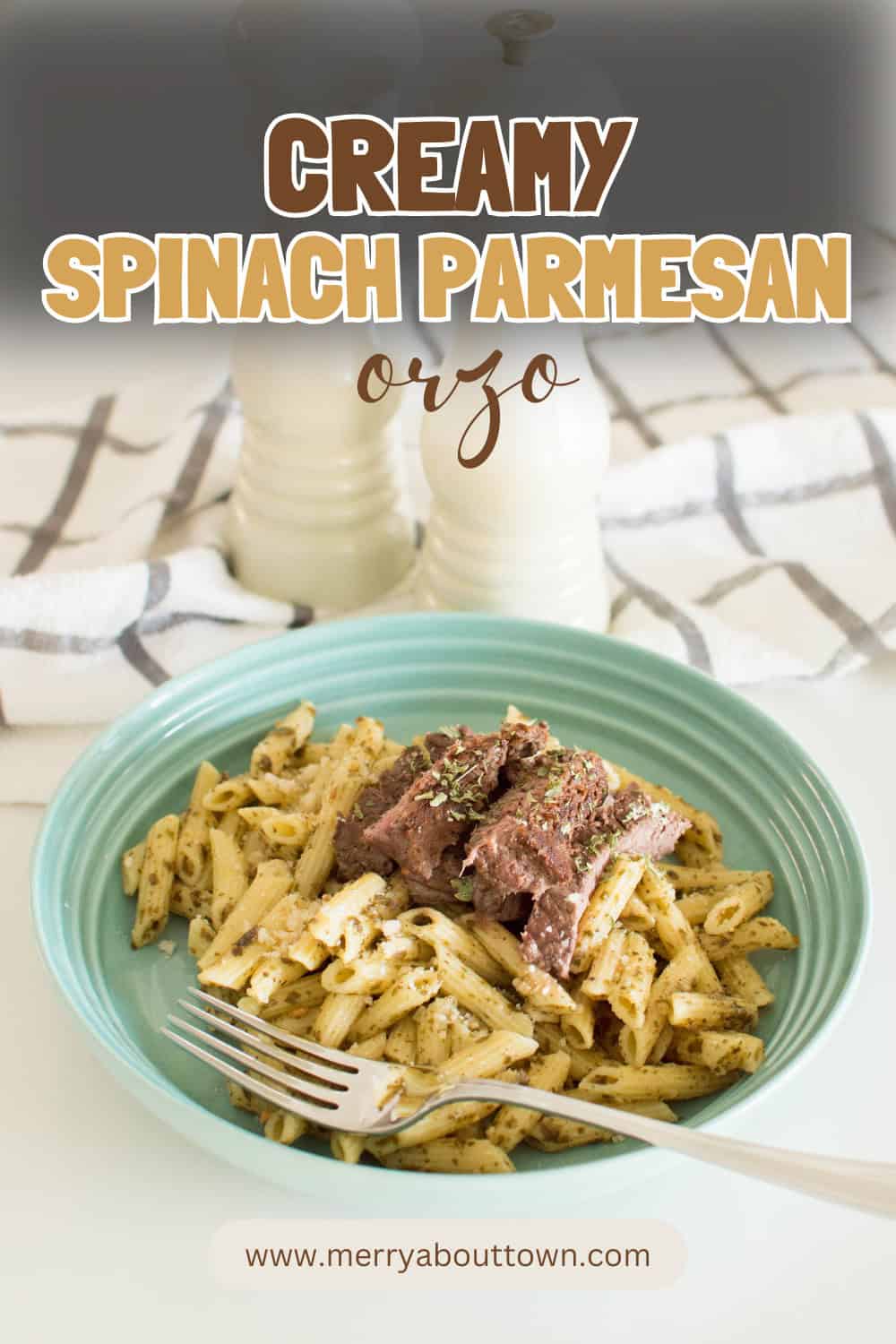 This Creamy Spinach Parmesan Orzo is rich, cheesy, and incredibly easy to make. Made with tender orzo, fresh spinach, garlic, parmesan, and a velvety cream sauce, it's the perfect side dish for chicken, steak, salmon, or holiday dinners. Save this cozy recipe for your next meal!