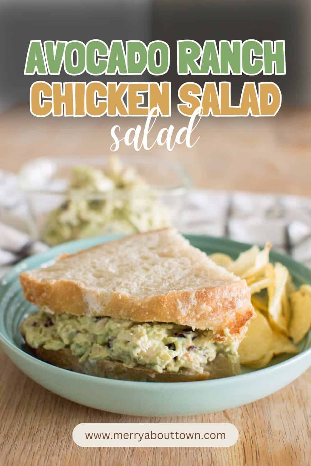 Looking for a fresh and satisfying lunch? This Avocado Ranch Chicken Salad Sandwich is made with shredded chicken, creamy avocado, ranch dressing, crunchy celery, sweet craisins, and almonds for the perfect balance of flavors and textures. Great for meal prep, picnics, or an easy weekday lunch. Save this recipe for later!